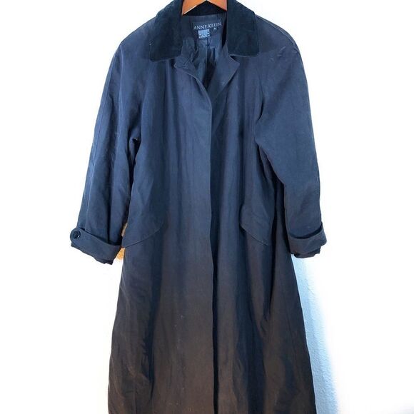 Anne Klein Black Trench‎ Coat - Picture 1 of 6
